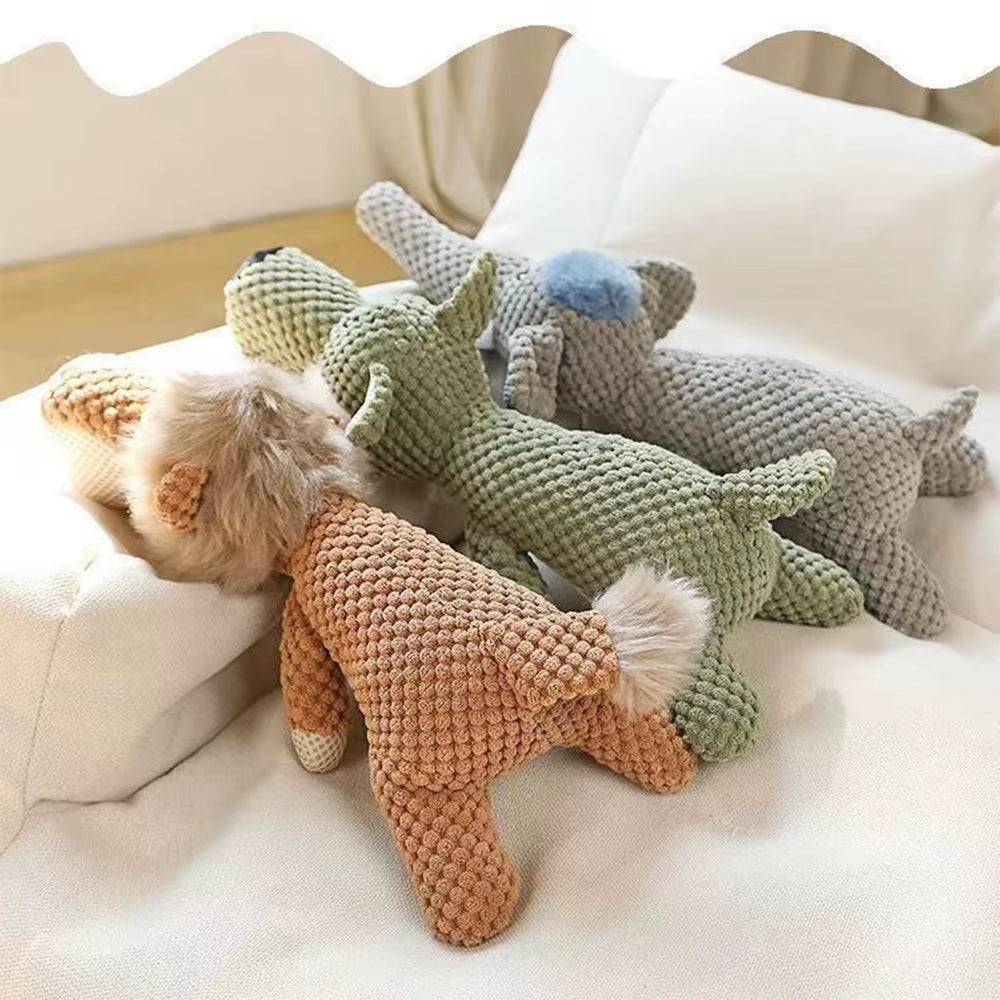 New Pet Dog Toy Plush Bite Resistant Soundy Animal Small Dog Toy Teeth Grinding Cleansing Decompression Interesting Pet Supplies