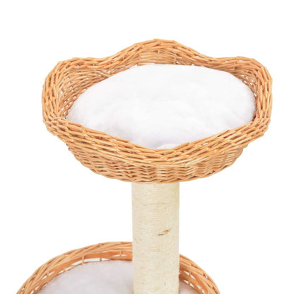 Willow Wood Cat Tree with Sisal, 94 cm Cat Scratching Tower