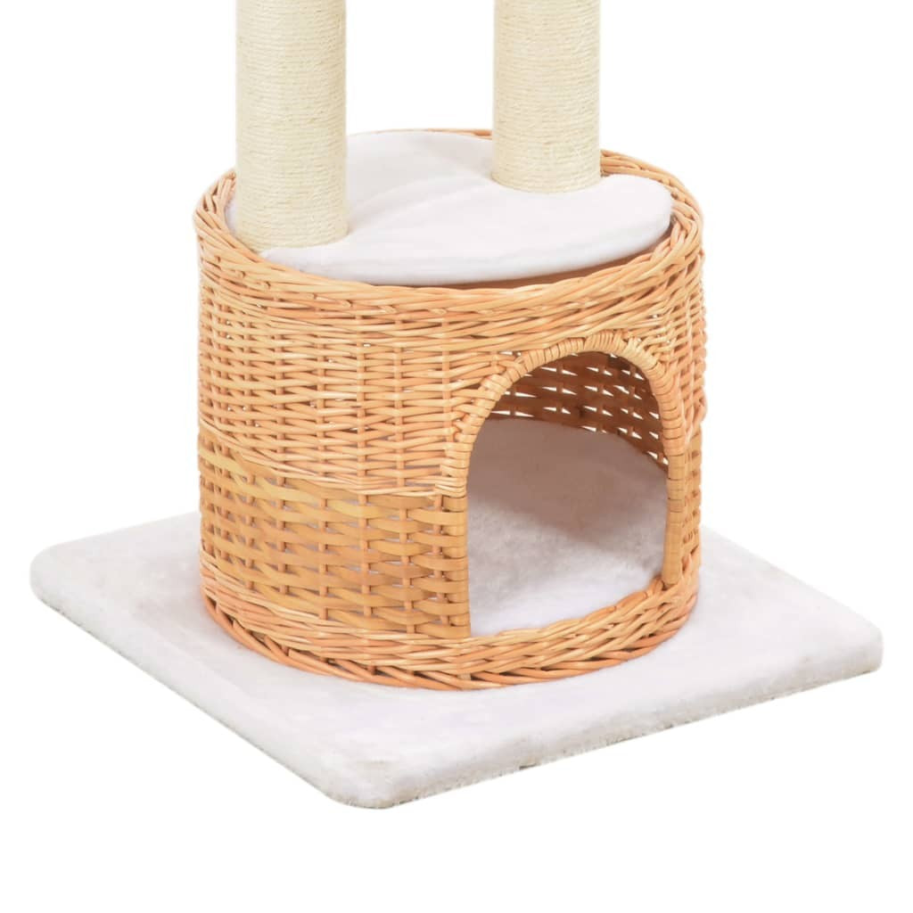 Willow Wood Cat Tree with Sisal, 94 cm Cat Scratching Tower