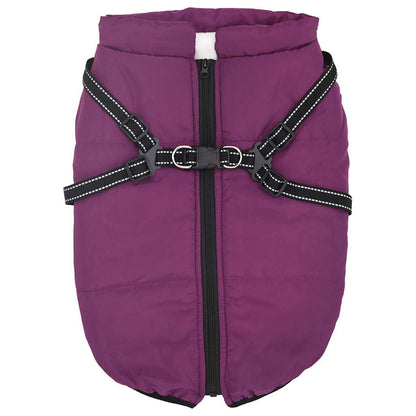 Dog Coat Jacket Vest with Built-In Harness – Waterproof & Reflective