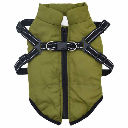 Dog Coat Jacket Vest with Built-In Harness – Waterproof & Reflective