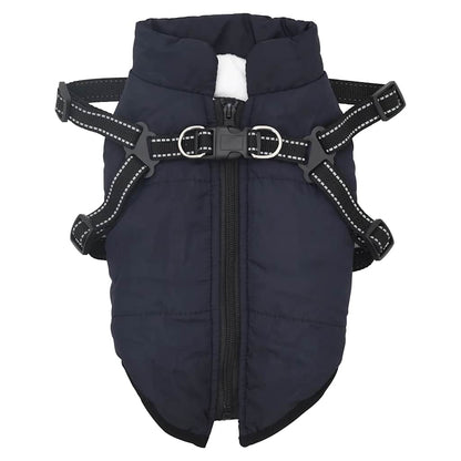 Dog Coat Jacket Vest with Built-In Harness – Waterproof & Reflective