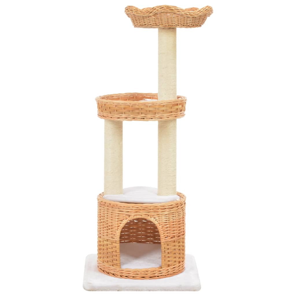 Willow Wood Cat Tree with Sisal, 94 cm Cat Scratching Tower