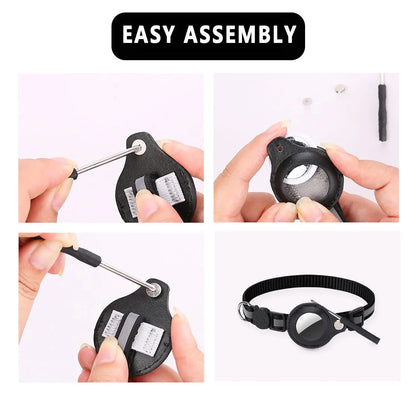 Waterproof Cat Airtag Collar with Bell & Secure Airtag Case Breakaway Design with Reflective Strips, Adjustable Kitten Collar