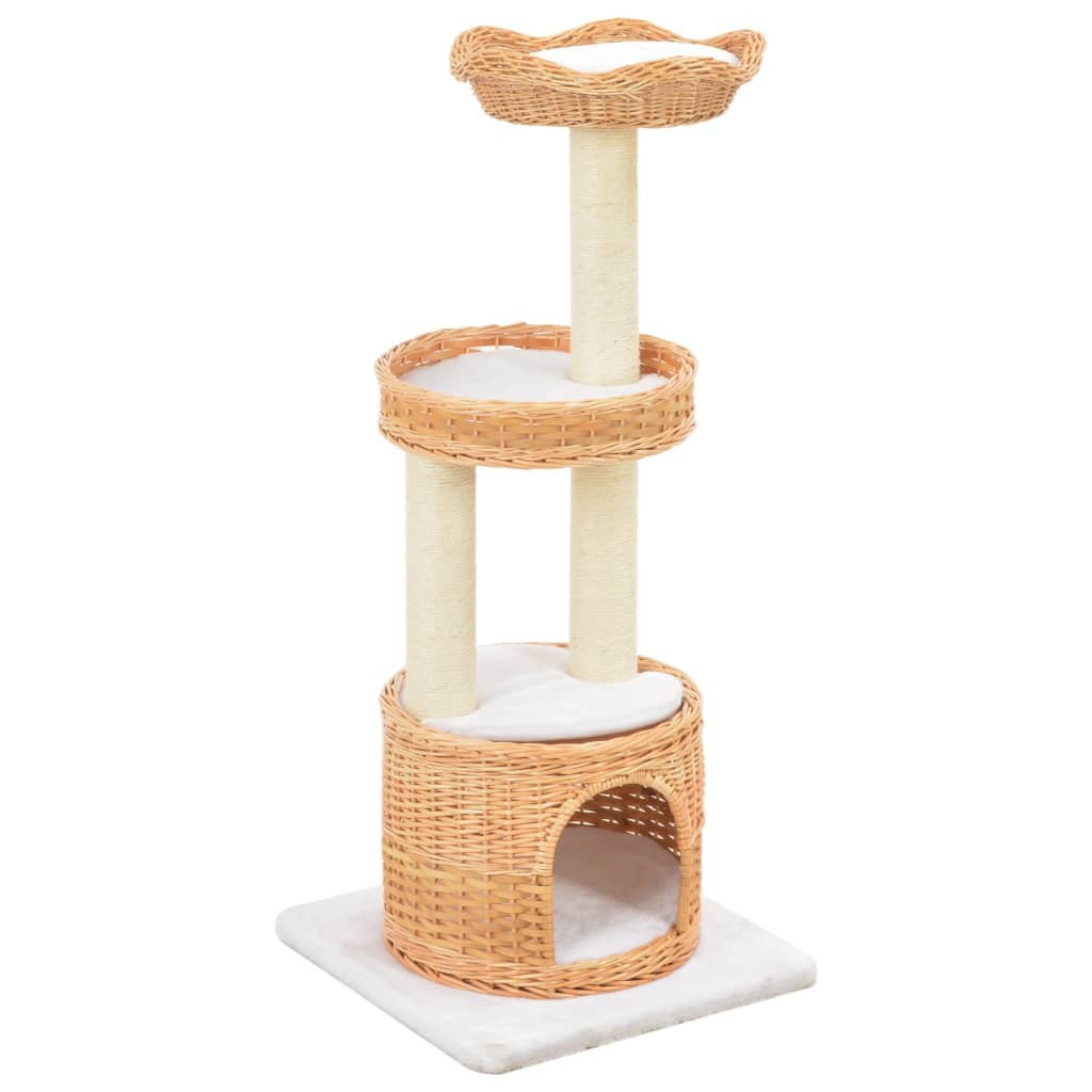 Willow Wood Cat Tree with Sisal, 94 cm Cat Scratching Tower