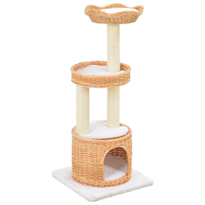 Willow Wood Cat Tree with Sisal, 94 cm Cat Scratching Tower