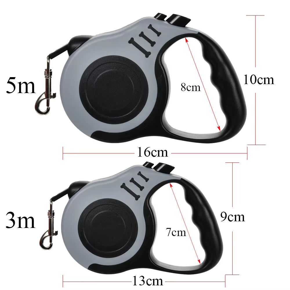 3M 5M Durable Nylon Retractable Dog Leash for Small, Medium, and Large Breeds, Ideal for Yorkshire and Other Pets